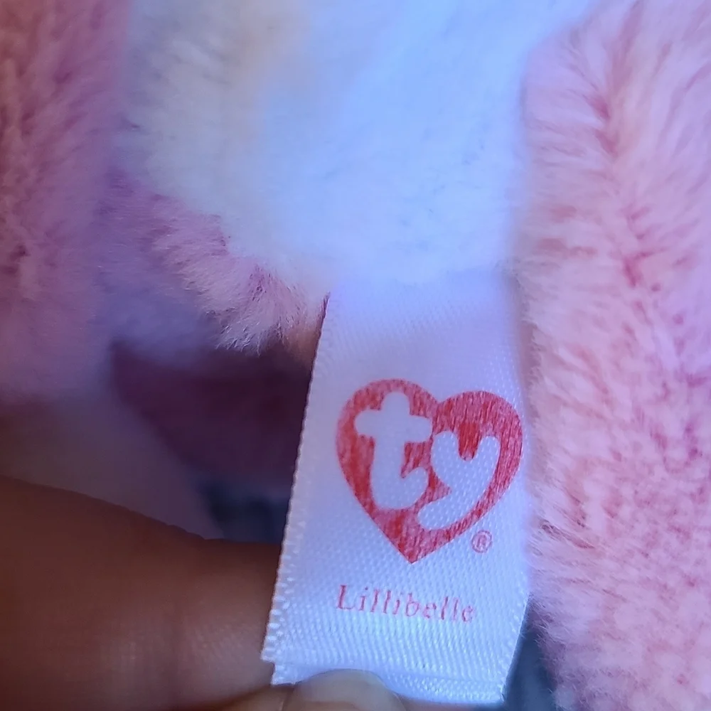 Ty Pink and White Plush Toy